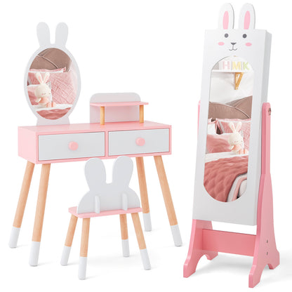 Kids Room Furniture Set with Princess Vanity Table and Chair, White Kids Vanities at Gallery Canada