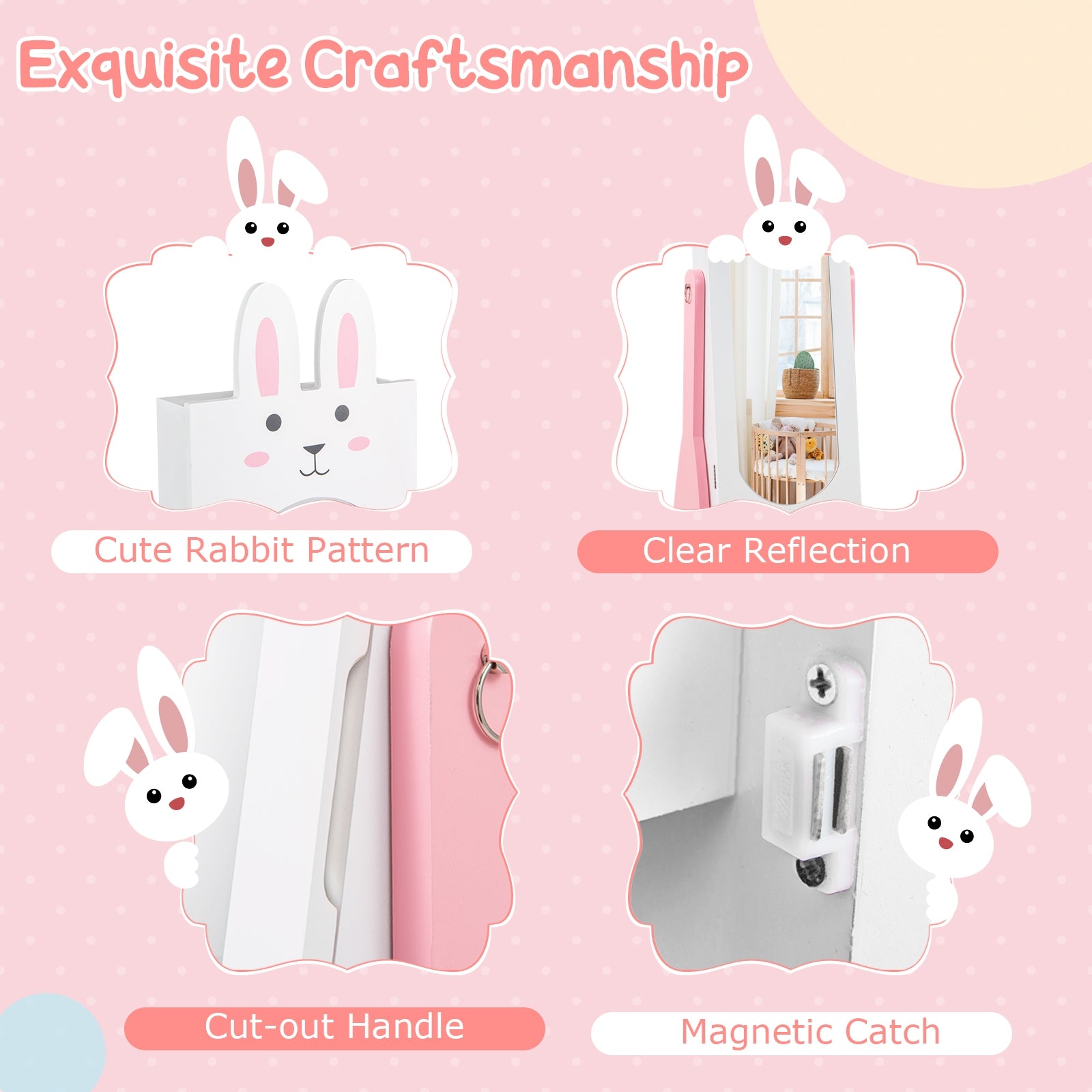 Kids Room Furniture Set with Princess Vanity Table and Chair, White Kids Vanities at Gallery Canada