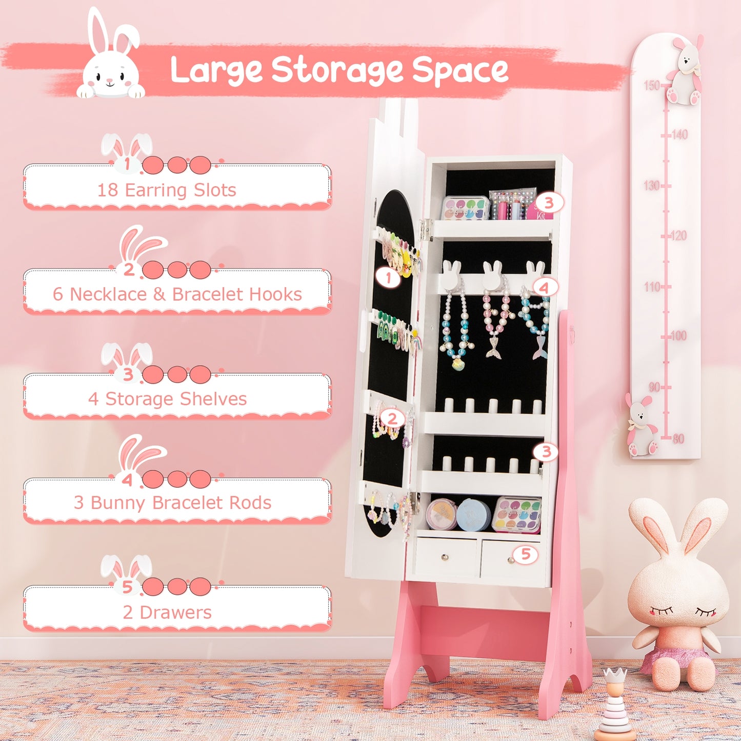 Kids Room Furniture Set with Princess Vanity Table and Chair, White Kids Vanities at Gallery Canada