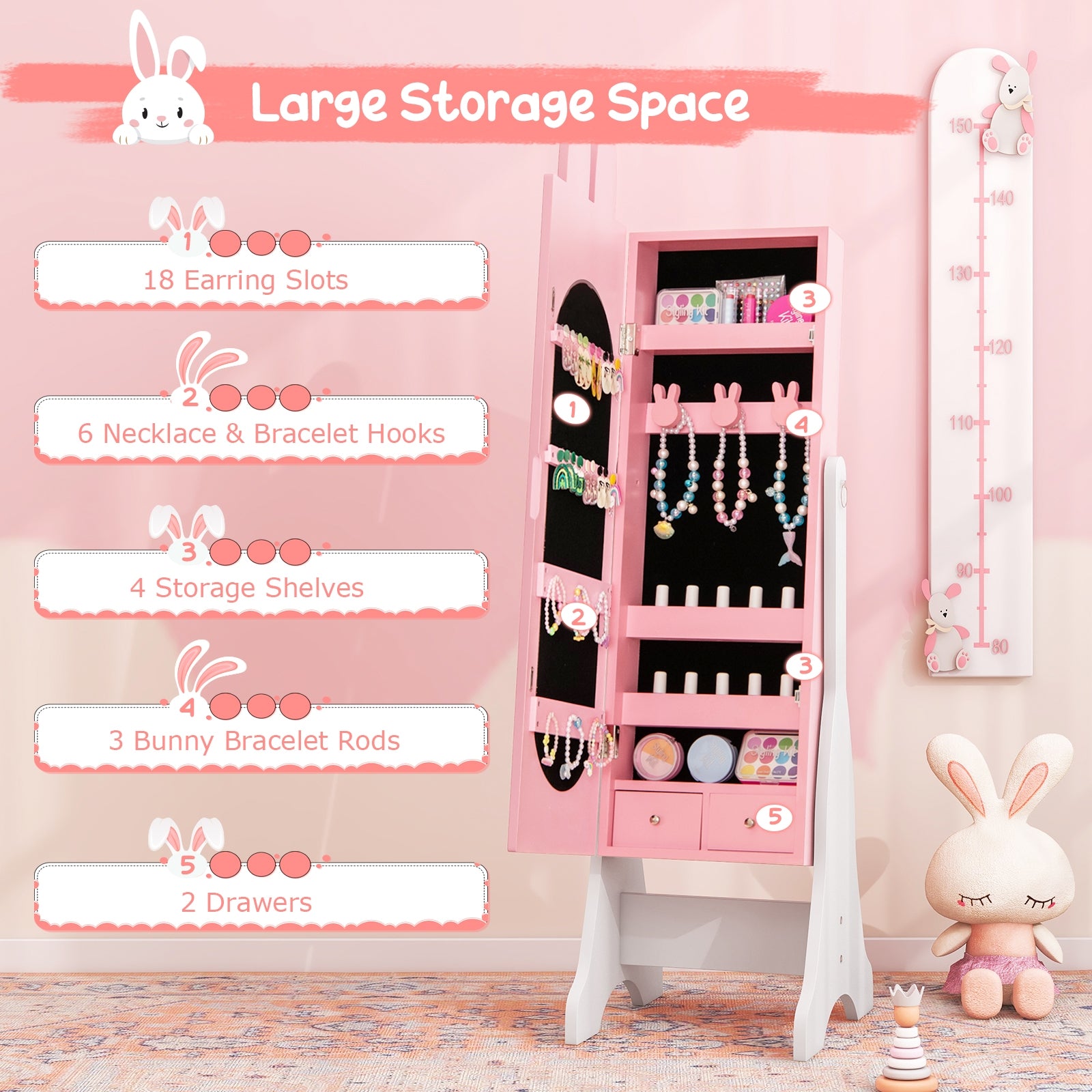 Kids Room Furniture Set with Princess Vanity Table and Chair, Pink Kids Vanities at Gallery Canada