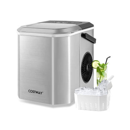 Countertop Ice Maker, Self-Cleaning, Silver Ice Makers Silver at Gallery Canada