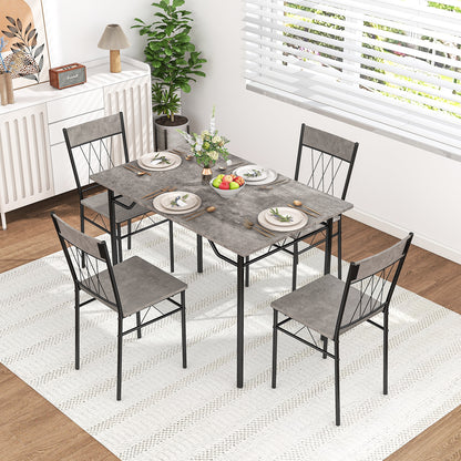 5-Piece Dining Table Set for 4 with Kitchen Table and 4 Dining Chairs, Gray Dining Room Sets at Gallery Canada