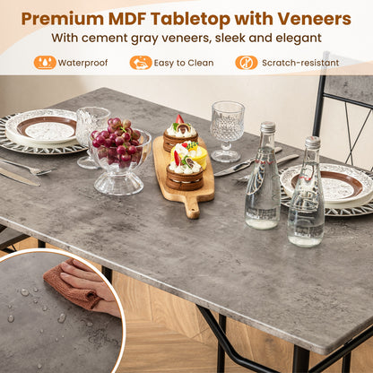 5-Piece Dining Table Set for 4 with Kitchen Table and 4 Dining Chairs, Gray Dining Room Sets at Gallery Canada