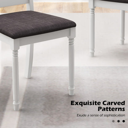 Set of 2 Rubber Wood Dining Chairs with Upholstered Seat, White Dining Chairs at Gallery Canada