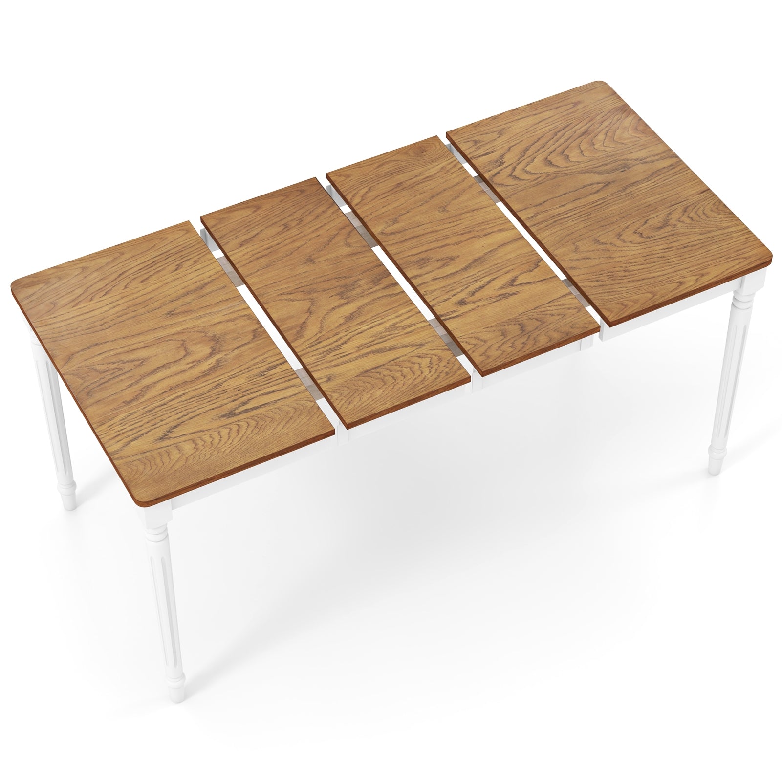 Extendable Dining Table with Rubber Wood Legs for 4-8 People, White Dining Tables at Gallery Canada