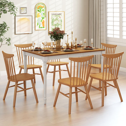 Extendable Dining Table with Rubber Wood Legs for 4-8 People, White Dining Tables at Gallery Canada