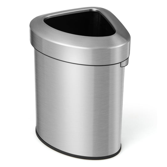 60L Stainless Steel Corner Trash Bin With Lid, Silver Kitchen Organization Silver at Gallery Canada
