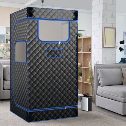 Portable Steam Sauna, 3L Steam Generator, Remote Control, Wood Foot Massager, Foldable Chair, Black Spa & Salon at Gallery Canada