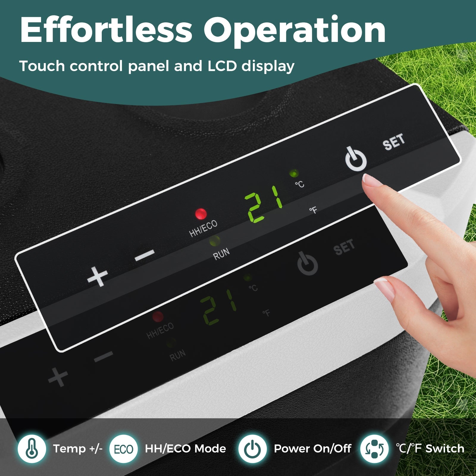 12V Car Refrigerator 32QT with Touch Panel and Removable Divider-M, Black Coolers at Gallery Canada