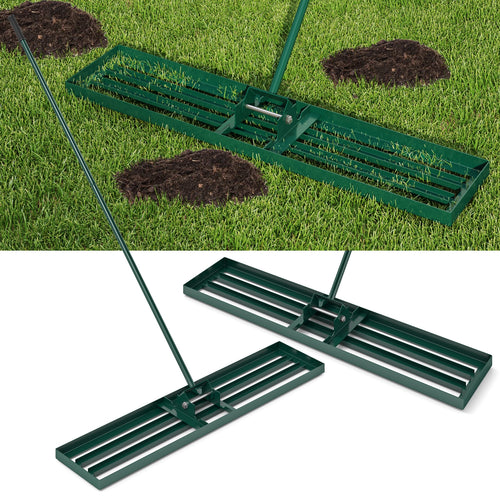 Lawn Leveling Rake 46 x 10 Inch Heavy Duty Lawn Level Tool for Soil, Green