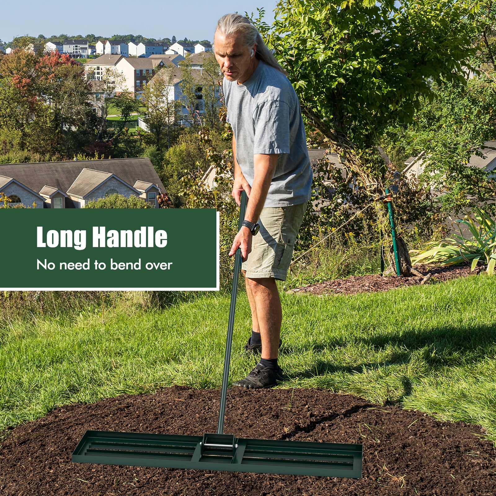 Lawn Leveling Rake 46 x 10 Inch Heavy Duty Lawn Level Tool for Soil, Green Lawn Care Tools at Gallery Canada