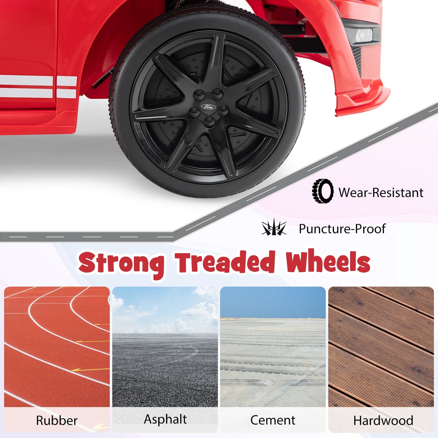 12V Licensed Ford Mustang Shelby GT500 Kids Ride on Car with Remote Control for Kids Aged 3-8, Red Powered Ride On Toys at Gallery Canada