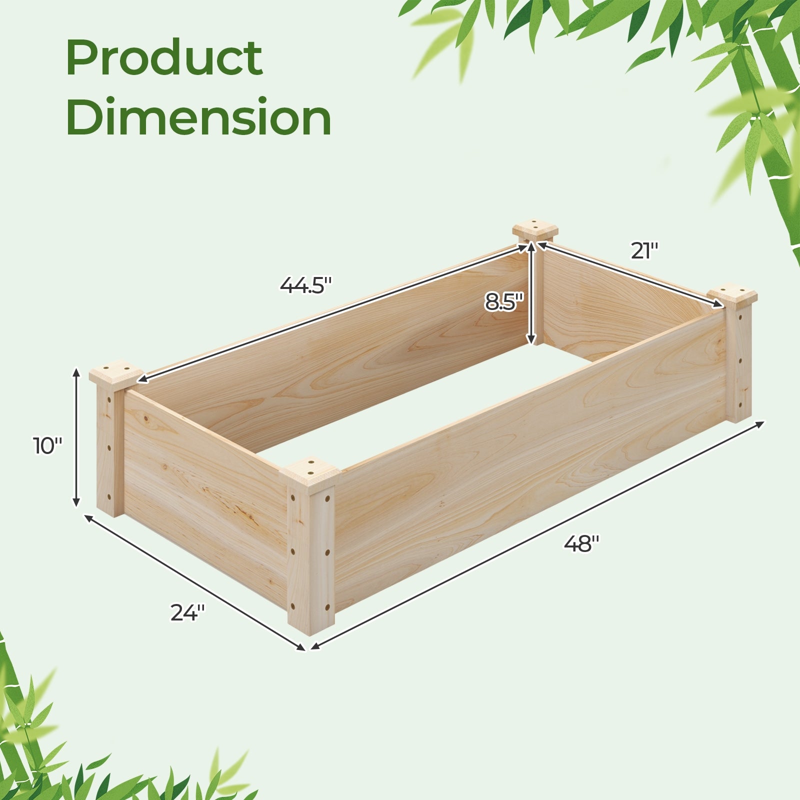 Raised Garden Bed Fir Wood Wooden Square Wood Planter Box for Garden, Natural Raised Garden Beds at Gallery Canada
