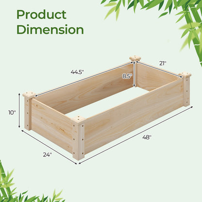 Raised Garden Bed Fir Wood Wooden Square Wood Planter Box for Garden, Natural Raised Garden Beds at Gallery Canada