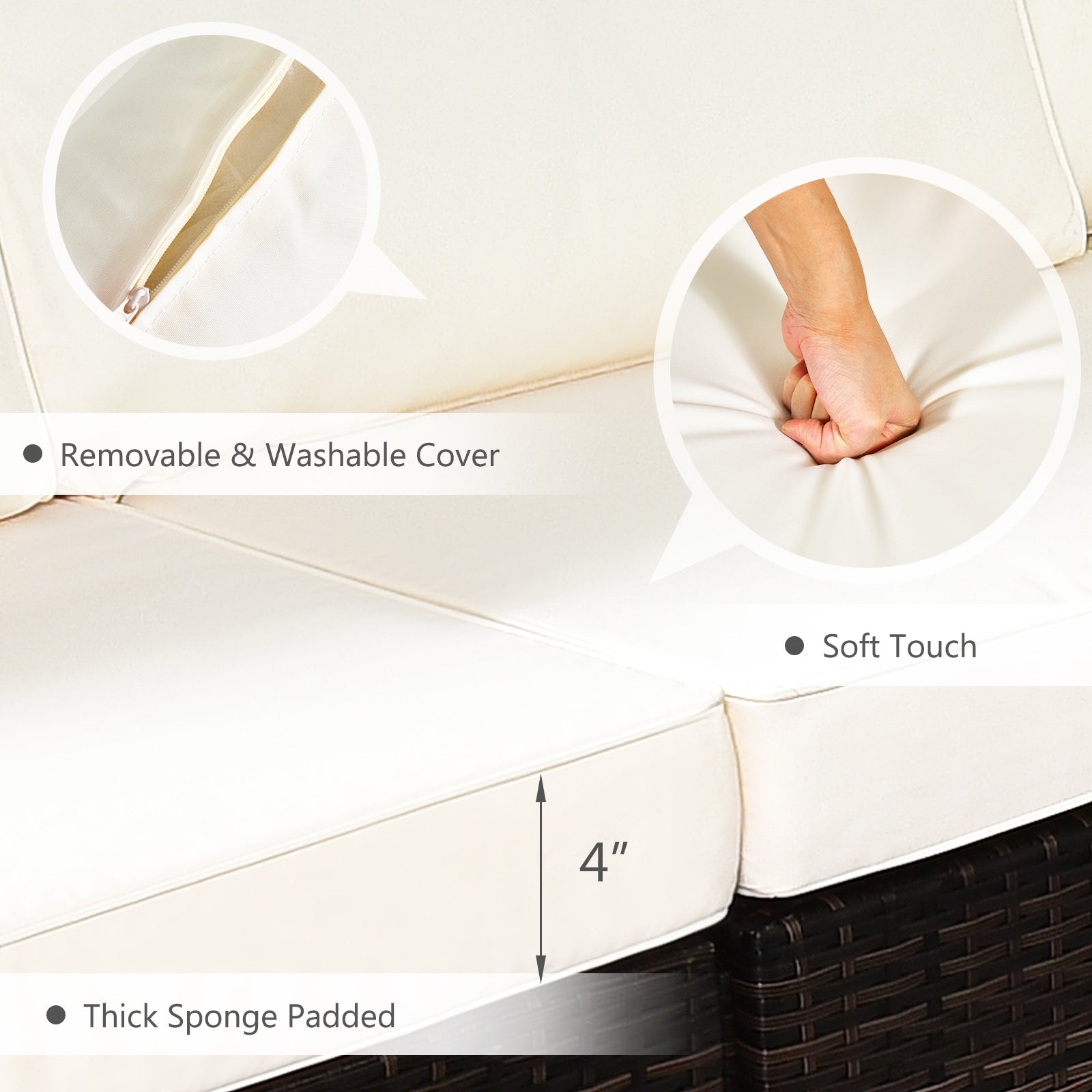 7 Pieces Patio Furniture Set with 28 Inches 50000 BTU Propane Gas Fire Pit Table, White Patio Furniture Sets at Gallery Canada