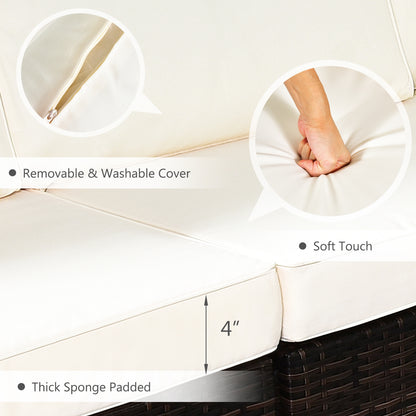 7 Pieces Patio Furniture Set with 28 Inches 50000 BTU Propane Gas Fire Pit Table, White Patio Furniture Sets at Gallery Canada