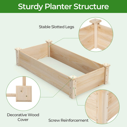 Raised Garden Bed Fir Wood Wooden Square Wood Planter Box for Garden, Natural Raised Garden Beds at Gallery Canada