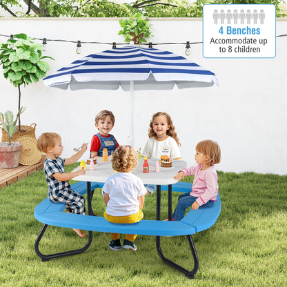 Toddler Outdoor Activity Table with Adjustable and Collapsible Umbrella, White Kids Chairs & Seating at Gallery Canada