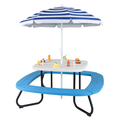 Toddler Outdoor Activity Table with Adjustable and Collapsible Umbrella, White Kids Chairs & Seating at Gallery Canada