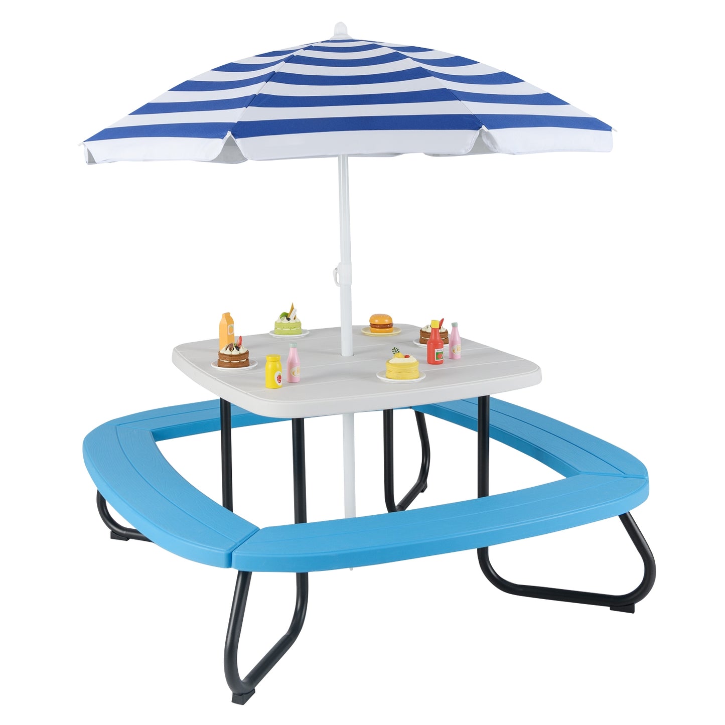 Toddler Outdoor Activity Table with Adjustable and Collapsible Umbrella, White Kids Chairs & Seating at Gallery Canada