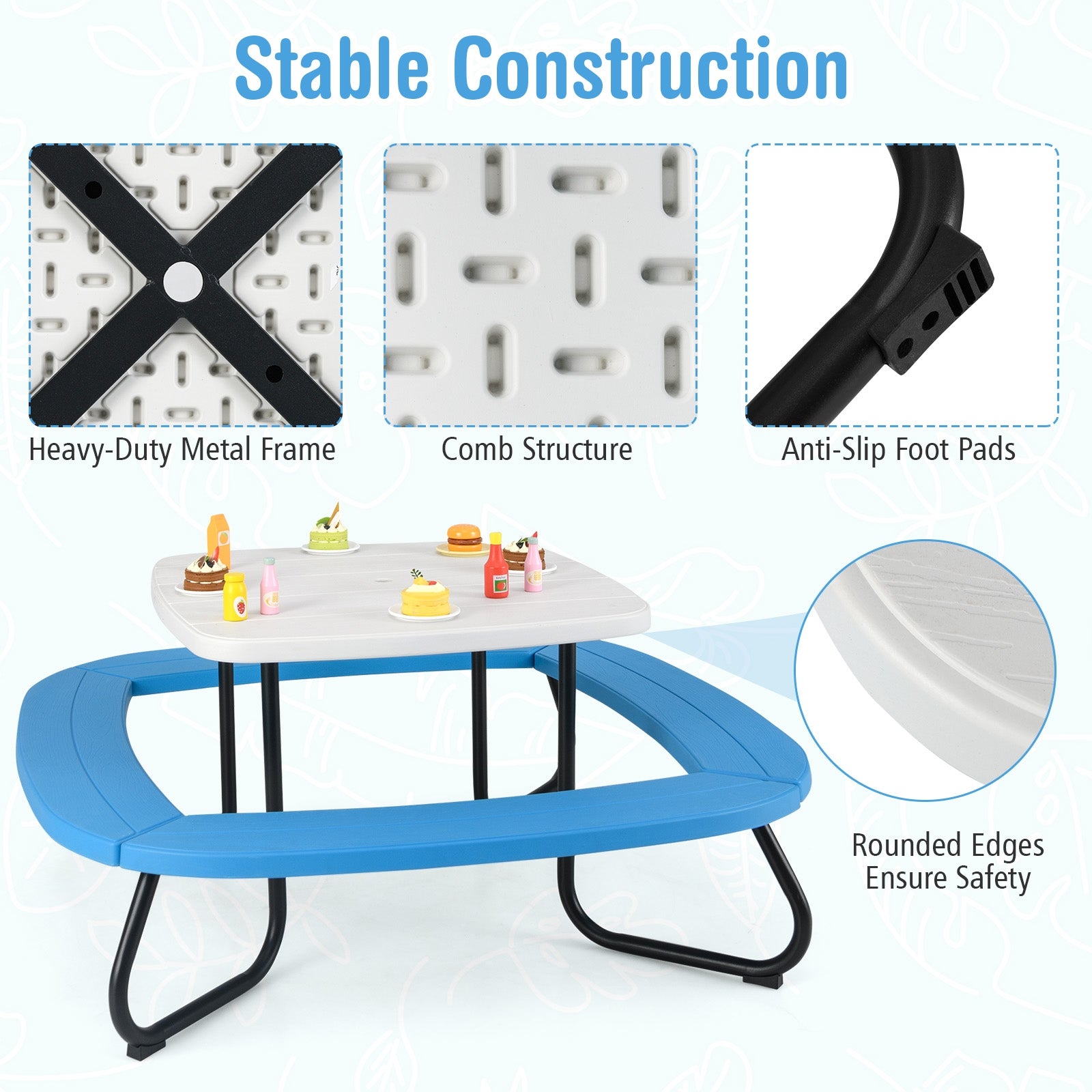 Toddler Outdoor Activity Table with Adjustable and Collapsible Umbrella, White Kids Chairs & Seating at Gallery Canada