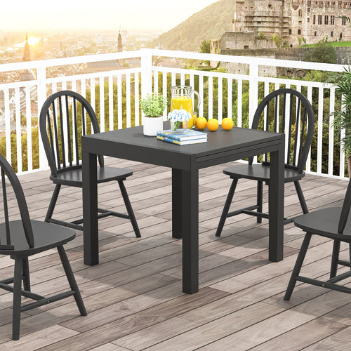 31.5 inches-63 inches Adjustable Patio Expandable Dining Table for 4-6 Person, Gray