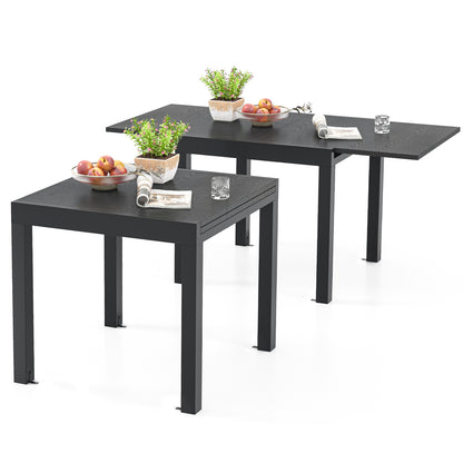 31.5 inches-63 inches Adjustable Patio Expandable Dining Table for 4-6 Person, Gray Dining Tables at Gallery Canada