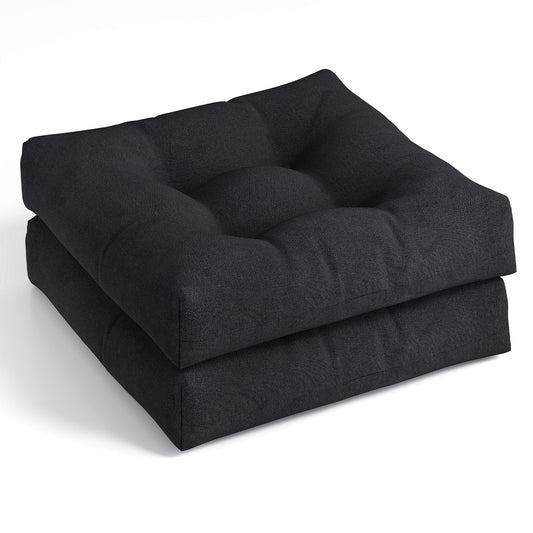 Coussin de chaise de patio 21 pouces x 21 pouces, Intérieur Extérieur, Noir