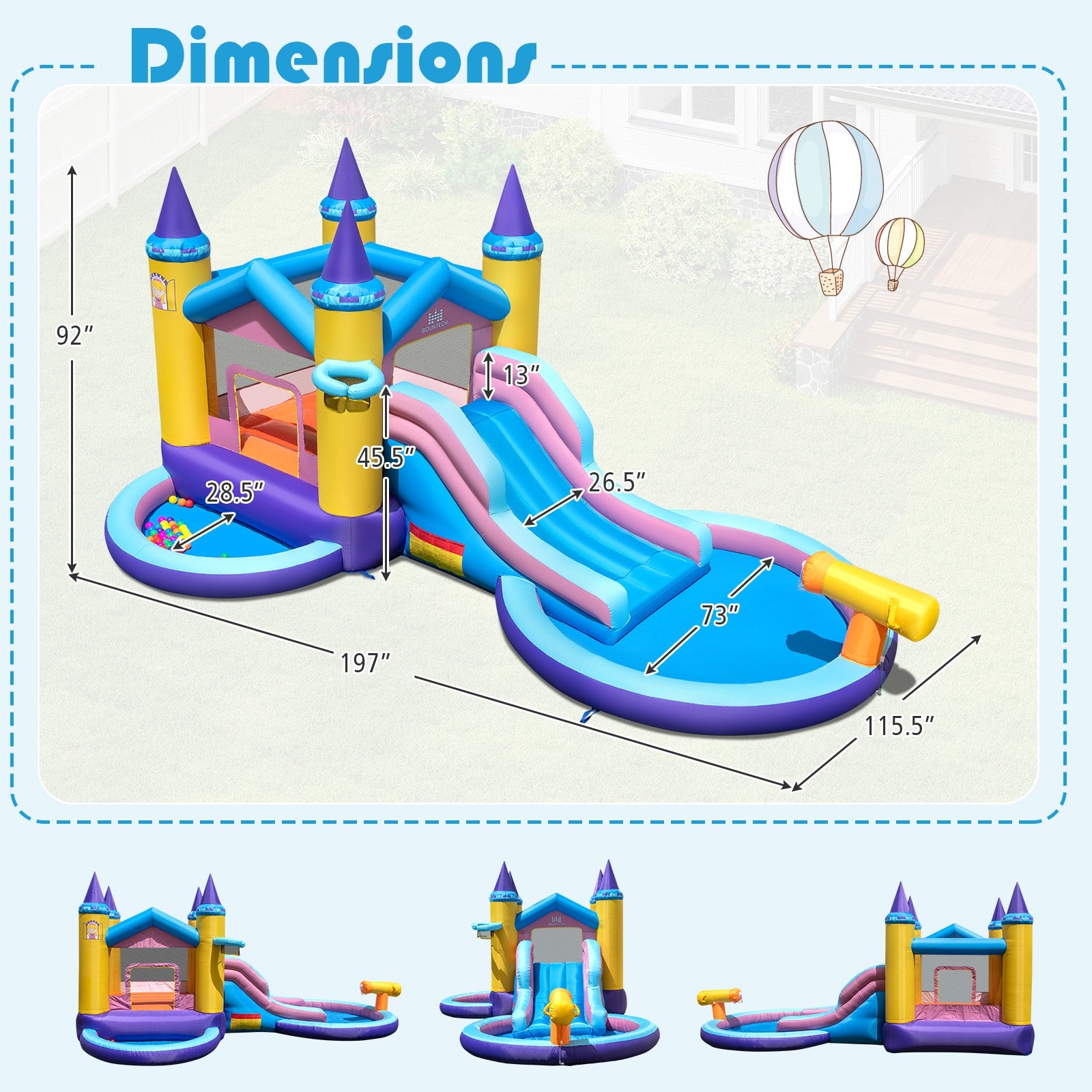 6-in-1 Inflatable Kids Water Park for Yard Bounce House at Gallery Canada