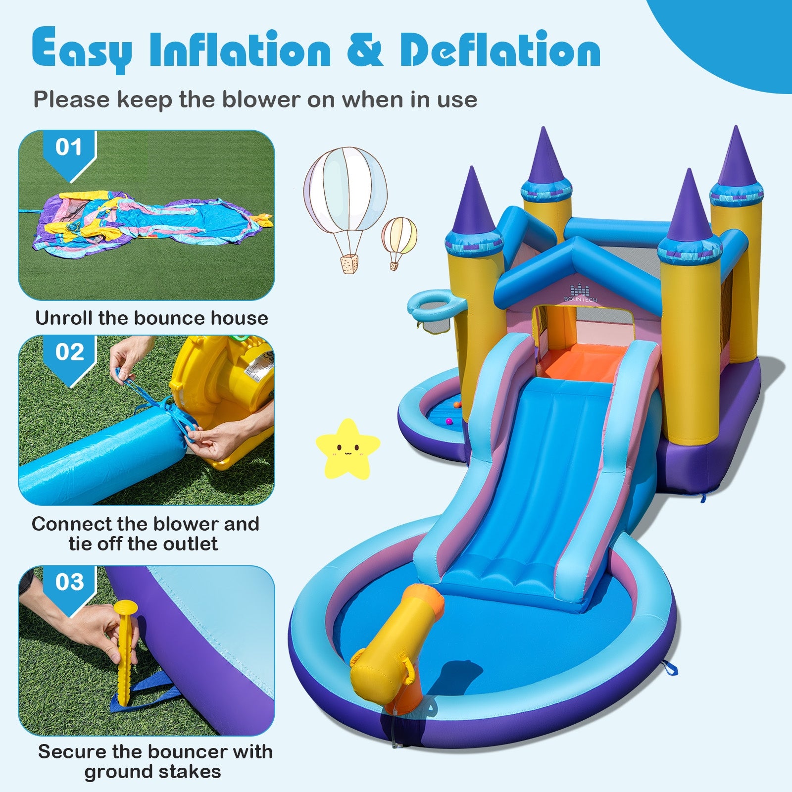 6-in-1 Inflatable Kids Water Park for Yard Bounce House at Gallery Canada
