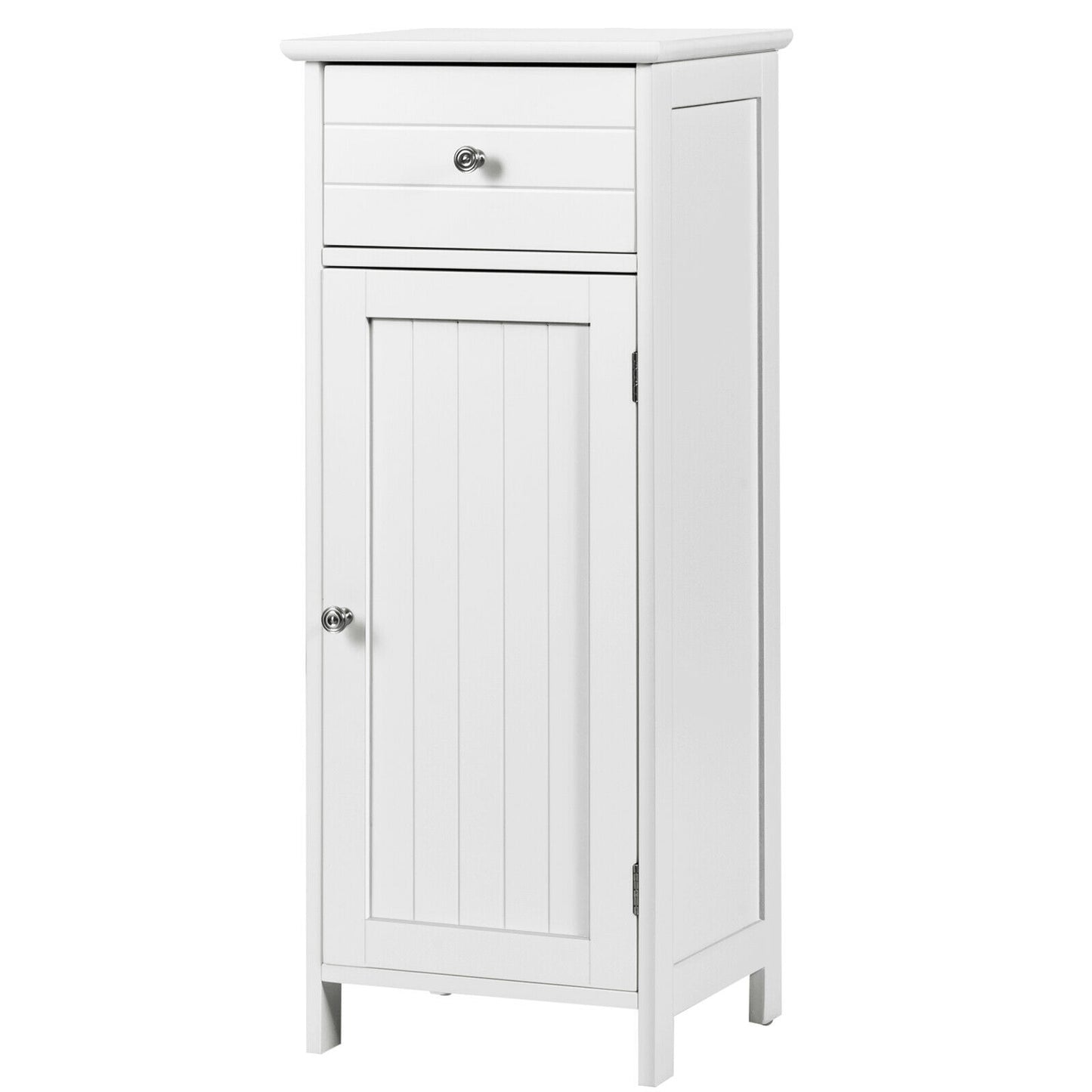 Wooden Bathroom Floor Storage Cabinet With Drawer, White Floor Cabinets at Gallery Canada
