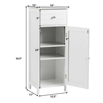 Wooden Bathroom Floor Storage Cabinet With Drawer, White Floor Cabinets at Gallery Canada