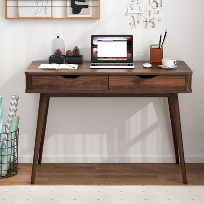 43.5 Inch Computer Desk, 2 Drawers, Walnut Computer Desks at Gallery Canada