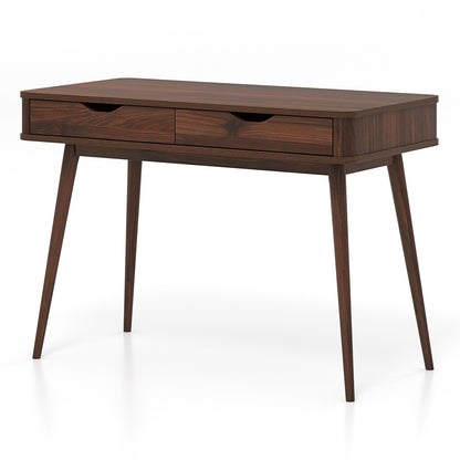 43.5 Inch Computer Desk, 2 Drawers, Walnut Computer Desks at Gallery Canada