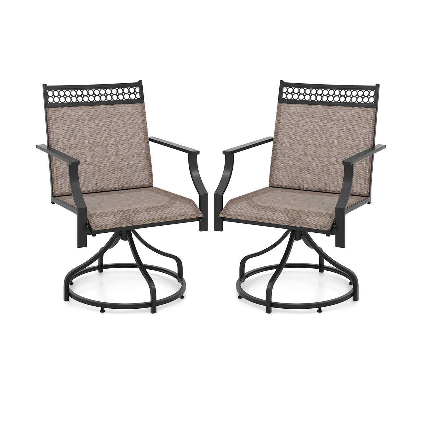 Patio Swivel Dining Chairs, Set of 2, Brown Patio Dining Chairs Brown at Gallery Canada