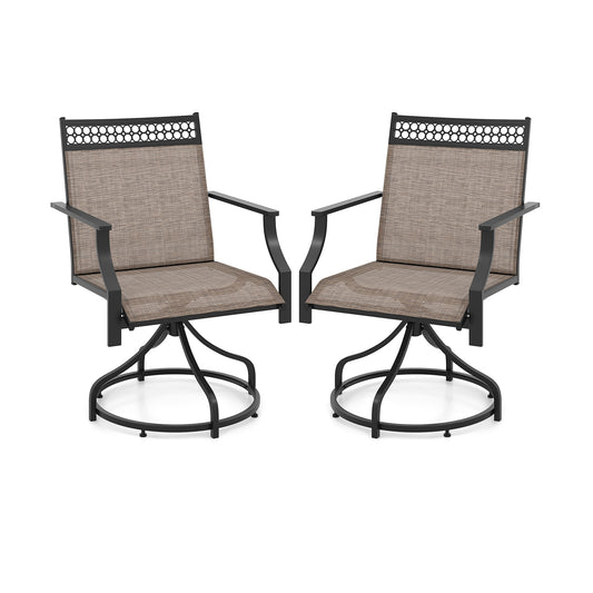 Patio Swivel Dining Chairs, Set of 2, Brown Patio Dining Chairs Brown at Gallery Canada