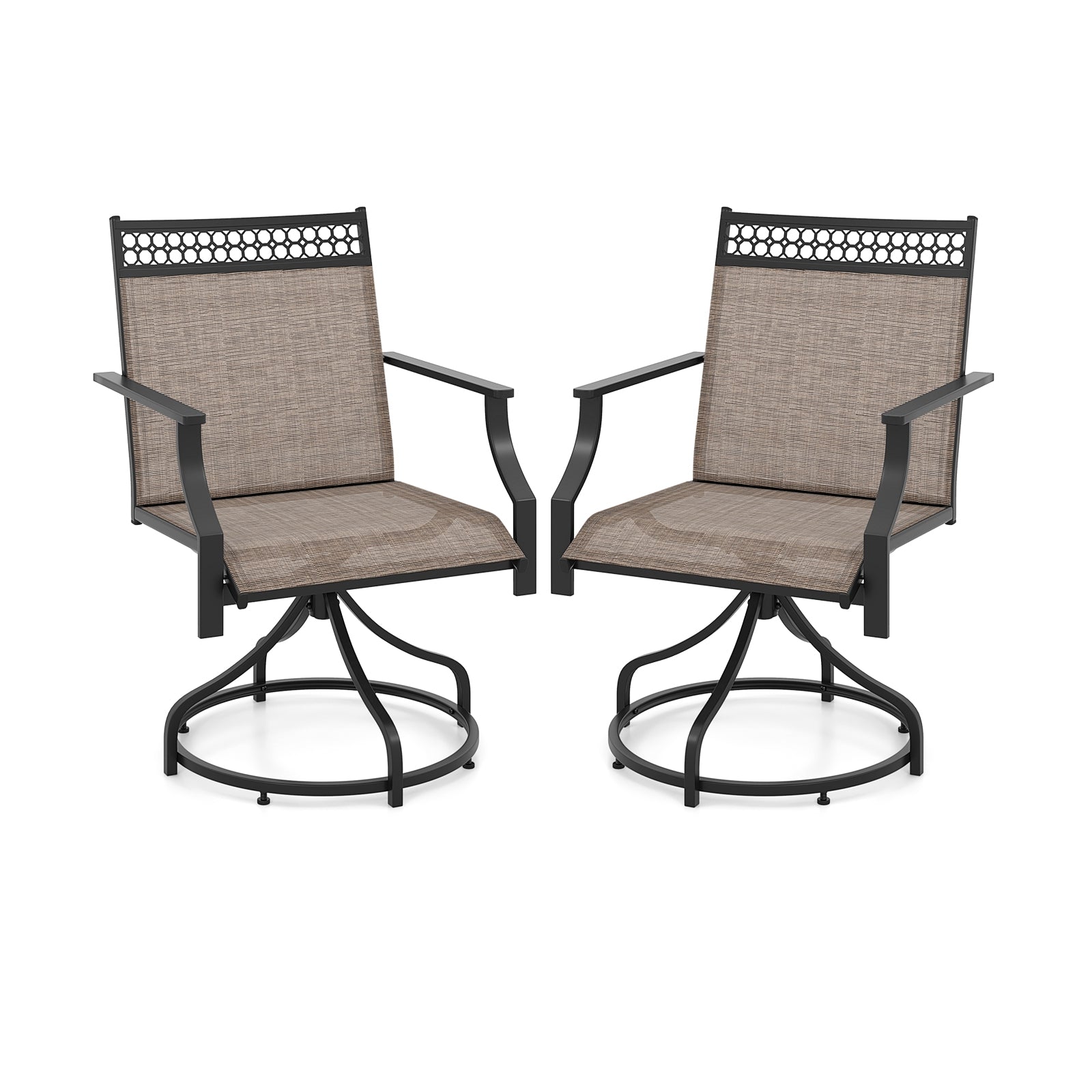 Patio Swivel Dining Chairs, Set of 2, Brown Patio Dining Chairs at Gallery Canada