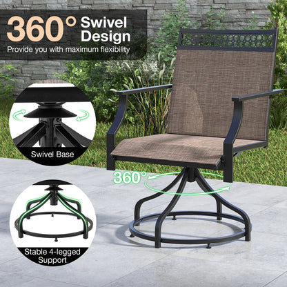Patio Swivel Dining Chairs, Set of 2, Brown Patio Dining Chairs at Gallery Canada