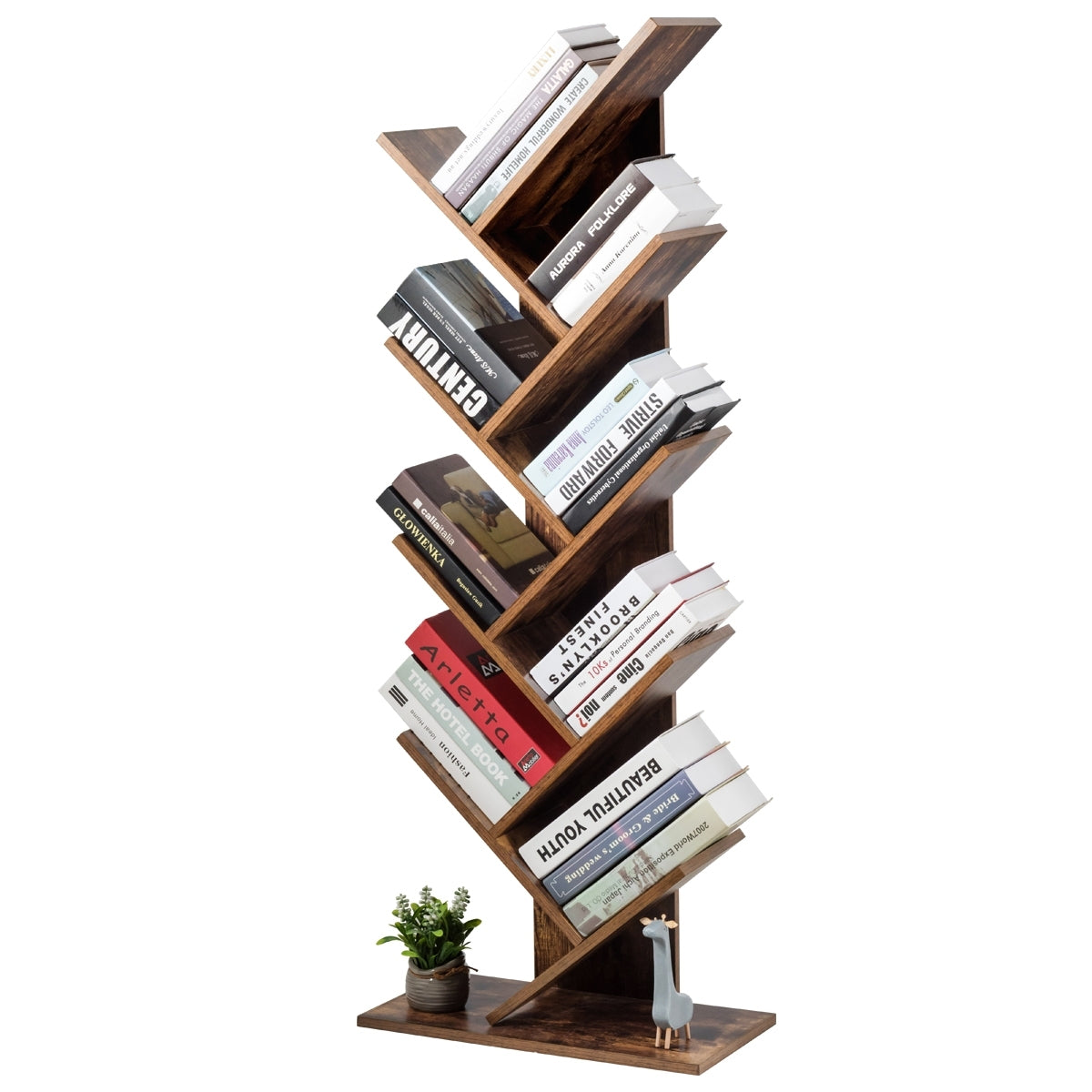 8-Tier Free Standing Tree Bookshelf, Coffee Bookcases at Gallery Canada