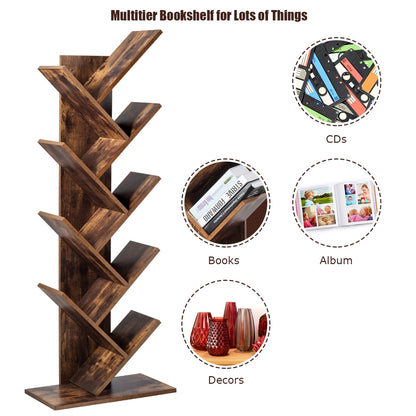 8-Tier Free Standing Tree Bookshelf, Coffee Bookcases at Gallery Canada