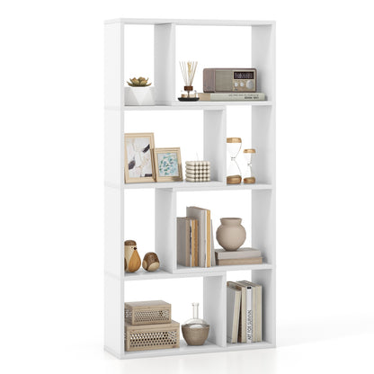 48 Inch 4-Tier Geometric Bookshelf with 8 Cubes for Living Room Bedroom, White Bookcases White at Gallery Canada