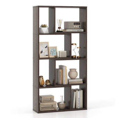 48 Inch 4-Tier Geometric Bookshelf with 8 Cubes for Living Room Bedroom, Gray Bookcases at Gallery Canada