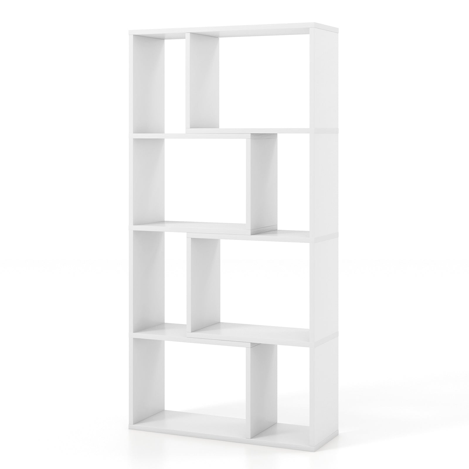 48 Inch 4-Tier Geometric Bookshelf with 8 Cubes for Living Room Bedroom, White Bookcases at Gallery Canada