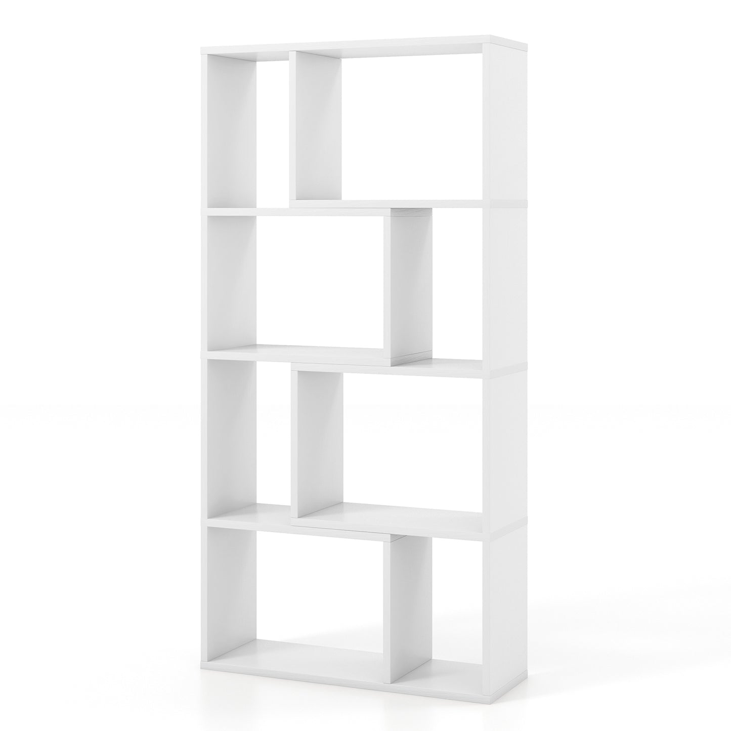 48 Inch 4-Tier Geometric Bookshelf with 8 Cubes for Living Room Bedroom, White Bookcases at Gallery Canada