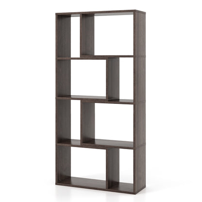 48 Inch 4-Tier Geometric Bookshelf with 8 Cubes for Living Room Bedroom, Gray Bookcases at Gallery Canada