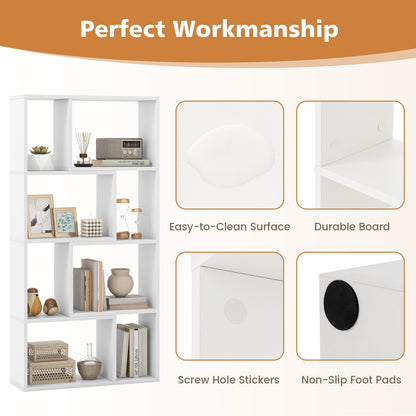 48 Inch 4-Tier Geometric Bookshelf with 8 Cubes for Living Room Bedroom, White Bookcases at Gallery Canada