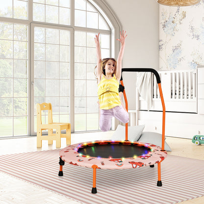 36 Inch Mini Trampoline with Colorful LED Lights and Bluetooth Speaker, Orange Trampolines at Gallery Canada