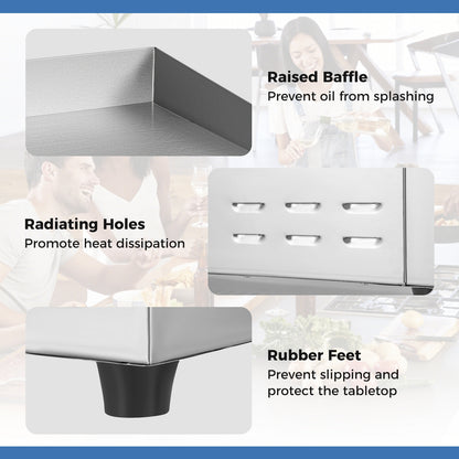 22 Inch Countertop Electric Griddle 2000W 110V Commercial Stainless Steel Grill, Silver Food Warmers & Burners at Gallery Canada