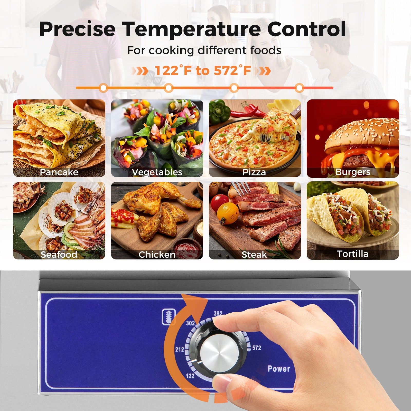 22 Inch Countertop Electric Griddle 2000W 110V Commercial Stainless Steel Grill, Silver Food Warmers & Burners at Gallery Canada