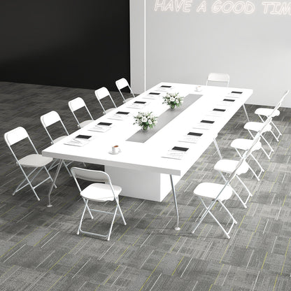 4 Pack Metal Folding Chairs with Plastic Seat and Back, White Dining Chairs at Gallery Canada